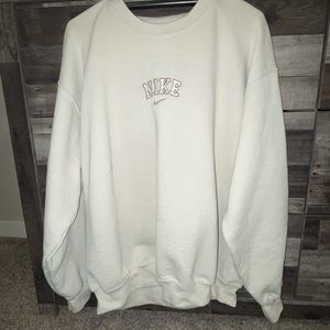tan / beige custom made nike logo sweatshirt